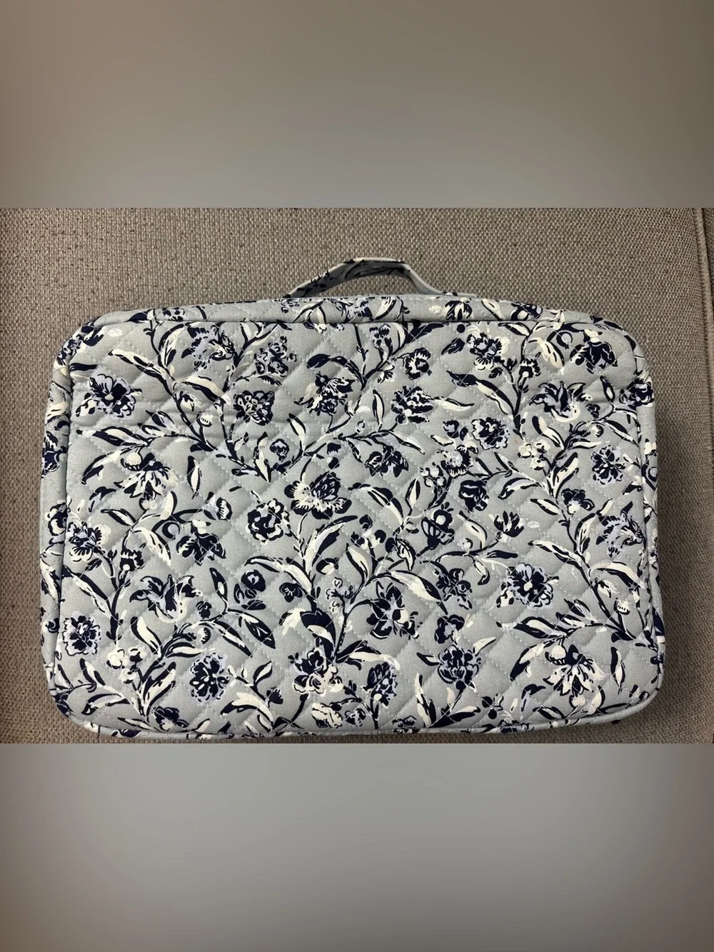 Vera Bradley Quilted Floral Carry-All in Light Blue and Navy